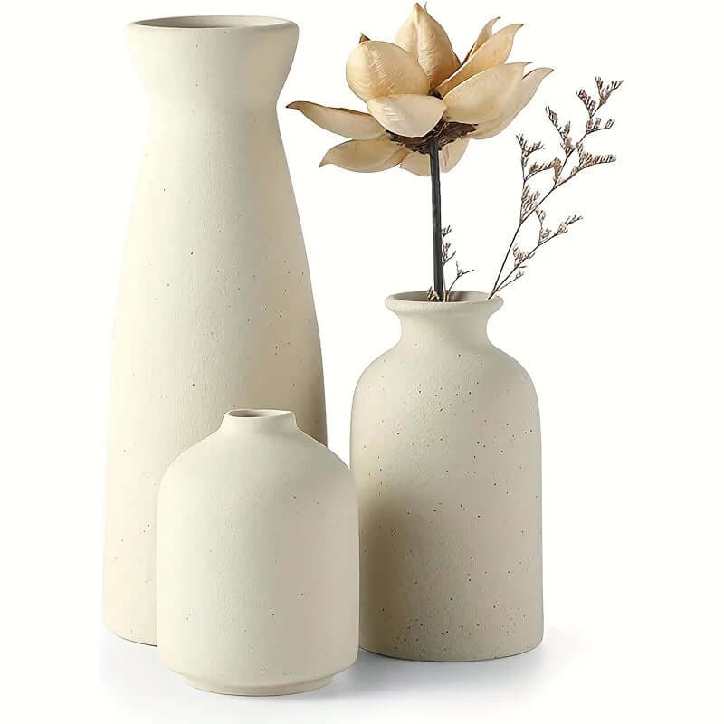 KIT DE 3 VASOS DE CERÂMICA - RusticHouse
