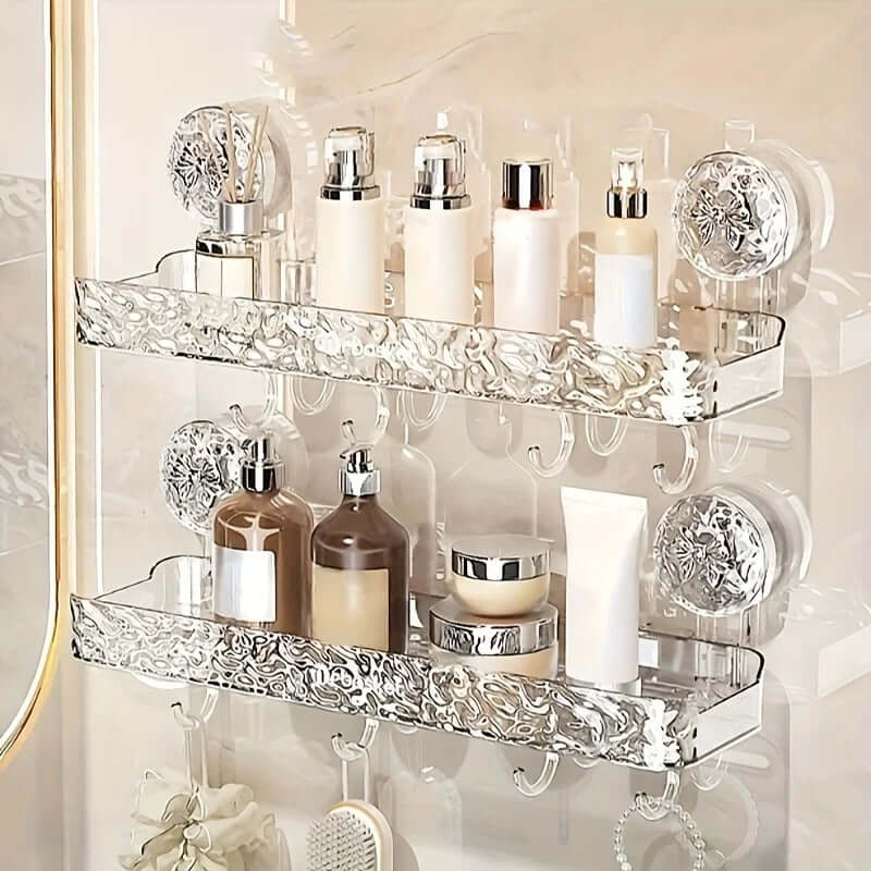 Kit de Prateleira para Banheiro com Ventosa | Instalação Rápida e Design Moderno