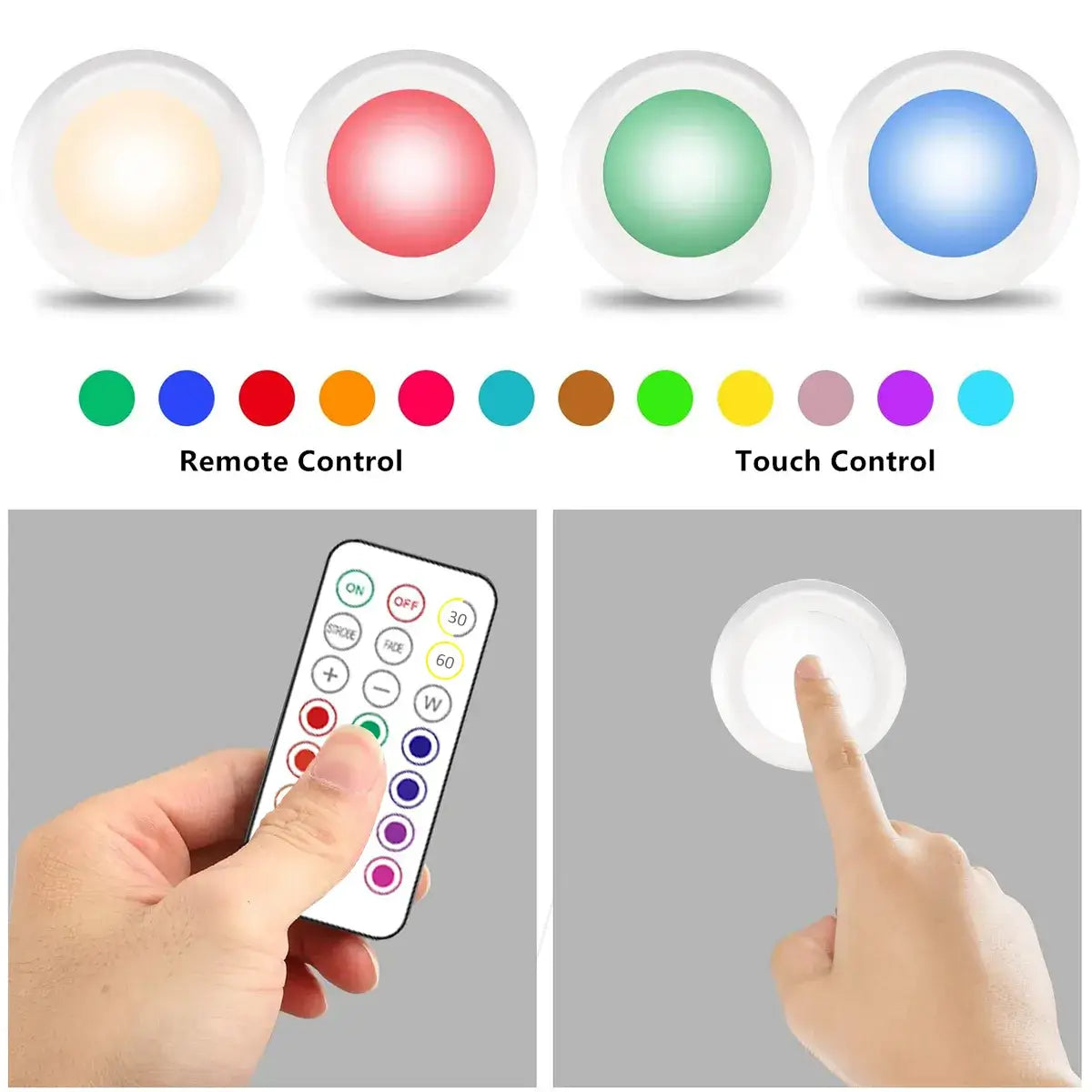 LED sem fio com Controle Remoto e Mudança De Cor
